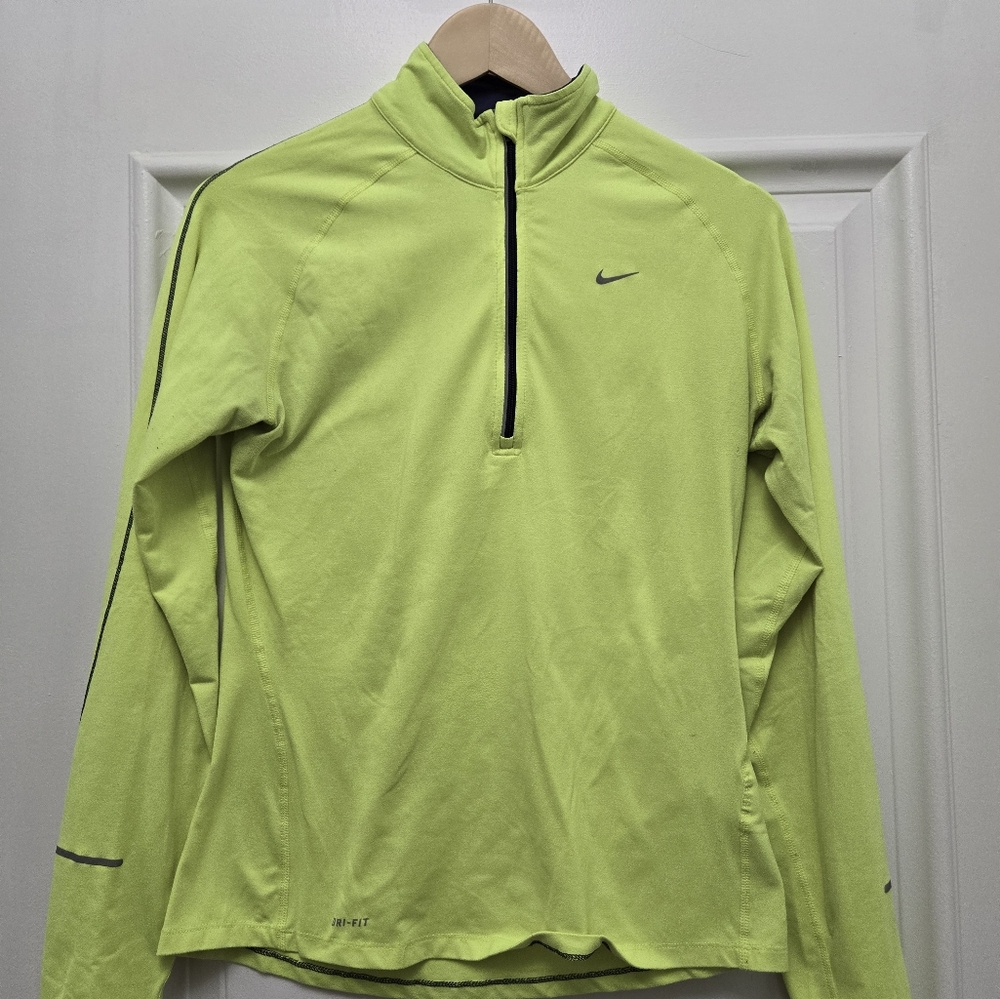Nike Neon Green Quarter-Zip Pullover